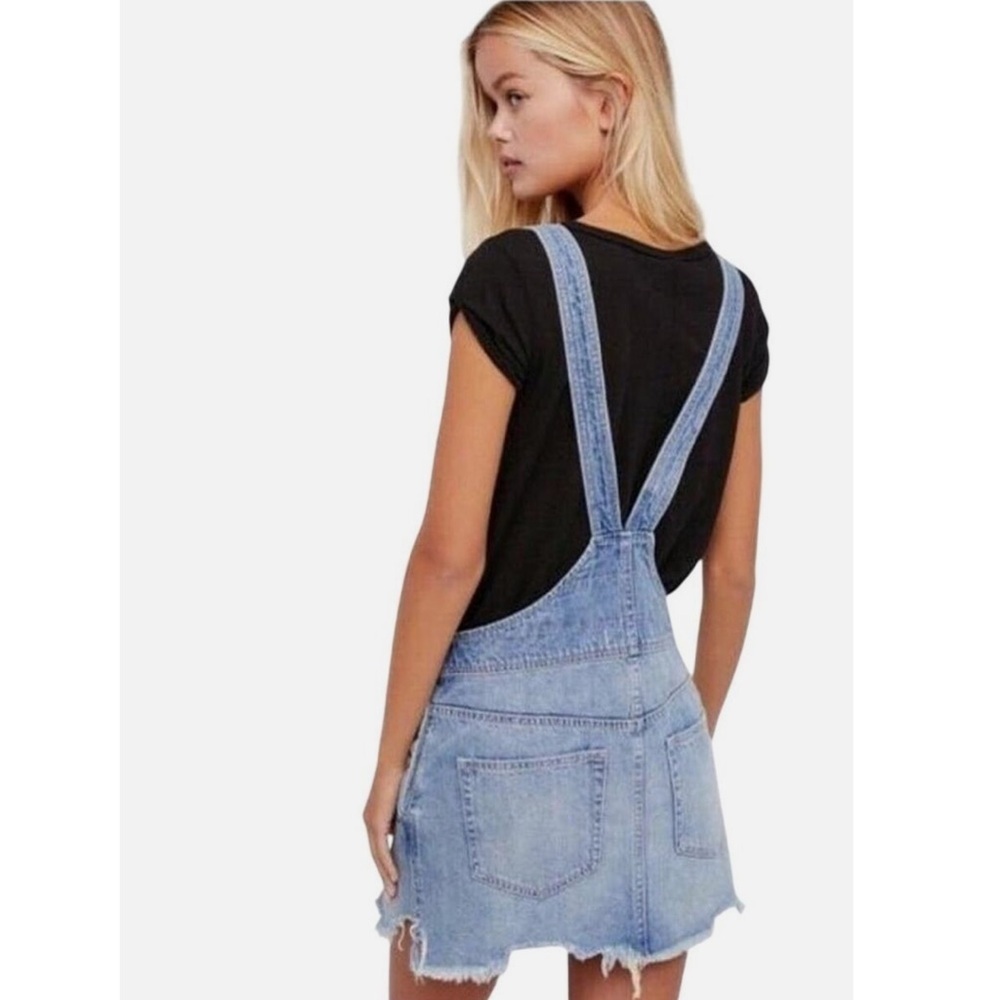 Free People Torn Up Denim Jumper - Picture 3 of 12